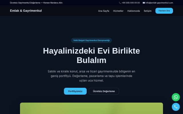 Emlak & Gayrimenkul — Gece Mavisi