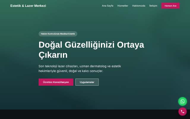 Estetik & Lazer Merkezi — Koyu & Güçlü