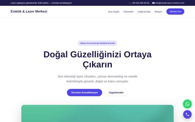 Estetik & Lazer Merkezi — Canlı & Modern