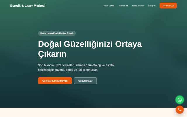 Estetik & Lazer Merkezi — Sıcak Turuncu