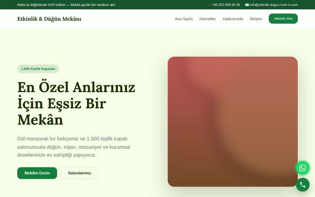 Etkinlik & Düğün Mekânı — Doğal Yeşil