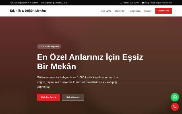 Etkinlik & Düğün Mekânı — Cesur Kırmızı