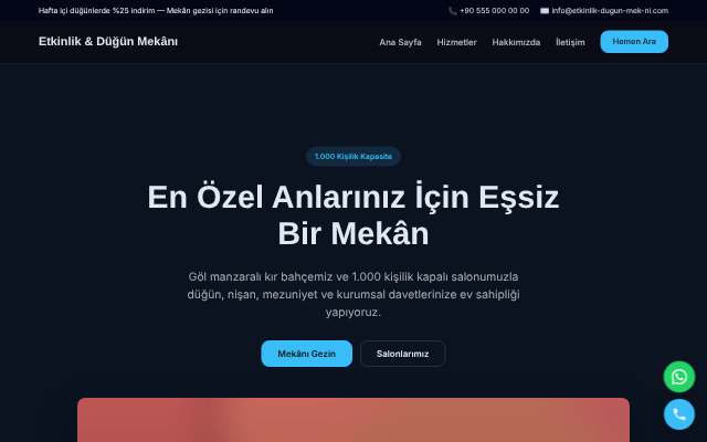Etkinlik & Düğün Mekânı — Gece Mavisi