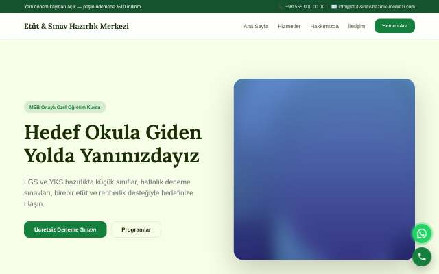 Etüt & Sınav Hazırlık Merkezi — Doğal Yeşil