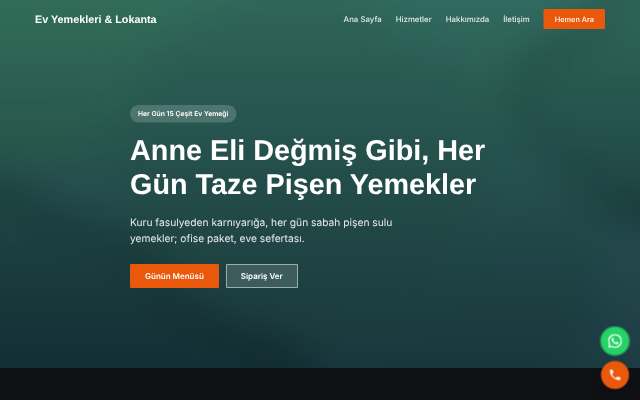 Ev Yemekleri & Lokanta — Koyu & Güçlü