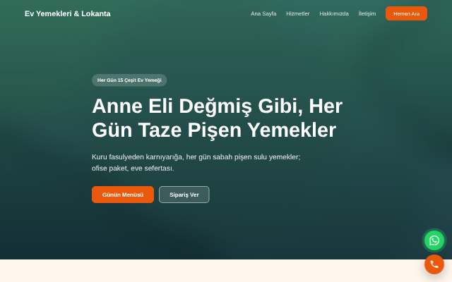 Ev Yemekleri & Lokanta — Sıcak Turuncu