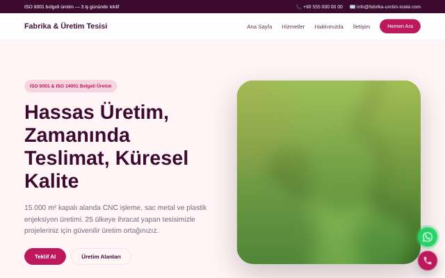 Fabrika & Üretim Tesisi — Yumuşak Pastel