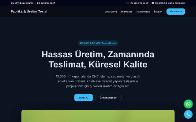 Fabrika & Üretim Tesisi — Gece Mavisi