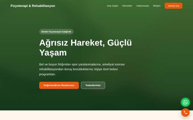 Fizyoterapi & Rehabilitasyon — Sıcak Turuncu