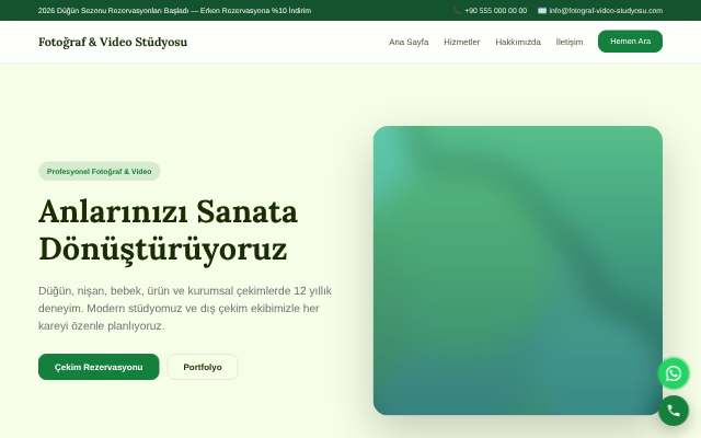 Fotoğraf & Video Stüdyosu — Doğal Yeşil