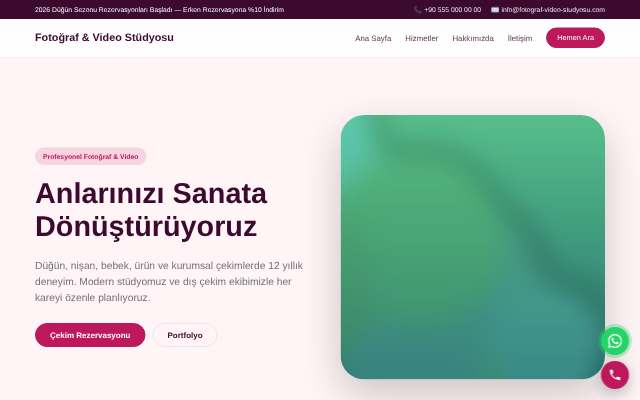 Fotoğraf & Video Stüdyosu — Yumuşak Pastel
