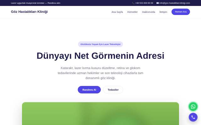 Göz Hastalıkları Kliniği — Canlı & Modern