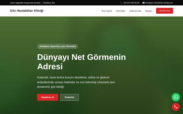 Göz Hastalıkları Kliniği — Cesur Kırmızı