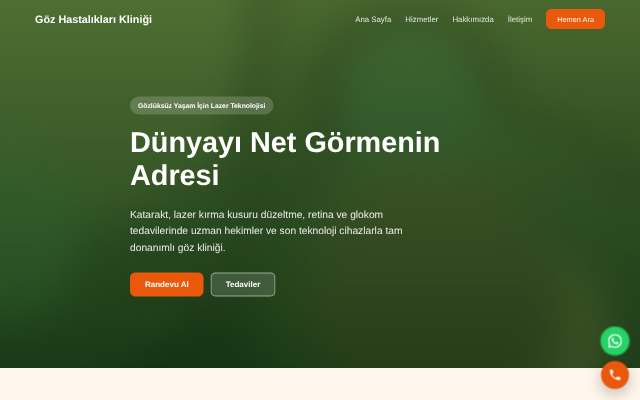 Göz Hastalıkları Kliniği — Sıcak Turuncu