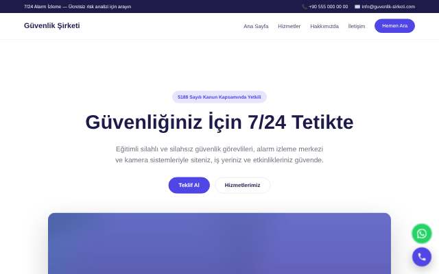 Güvenlik Şirketi — Canlı & Modern