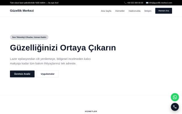 Güzellik Merkezi — Minimal Beyaz