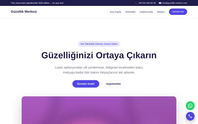 Güzellik Merkezi — Canlı & Modern