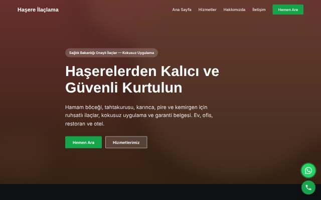 Haşere İlaçlama — Koyu & Güçlü