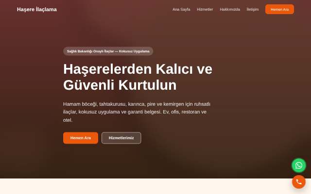 Haşere İlaçlama — Sıcak Turuncu