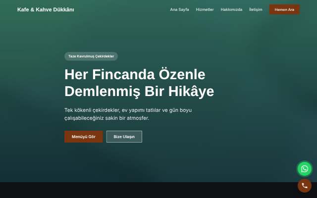 Kafe & Kahve Dükkânı — Koyu & Güçlü
