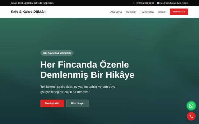 Kafe & Kahve Dükkânı — Cesur Kırmızı