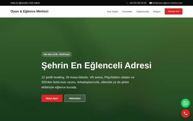 Oyun & Eğlence Merkezi — Cesur Kırmızı