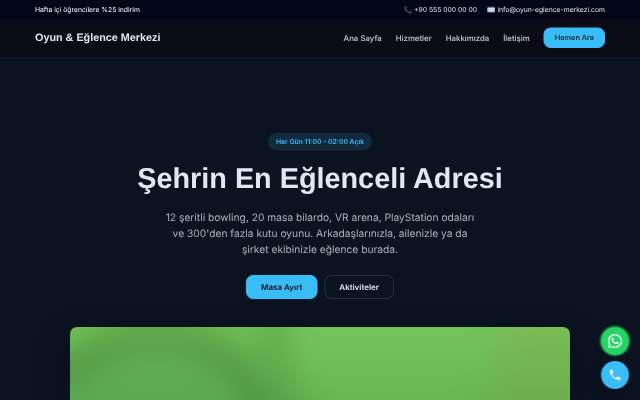 Oyun & Eğlence Merkezi — Gece Mavisi