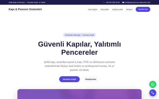Kapı & Pencere Sistemleri — Canlı & Modern