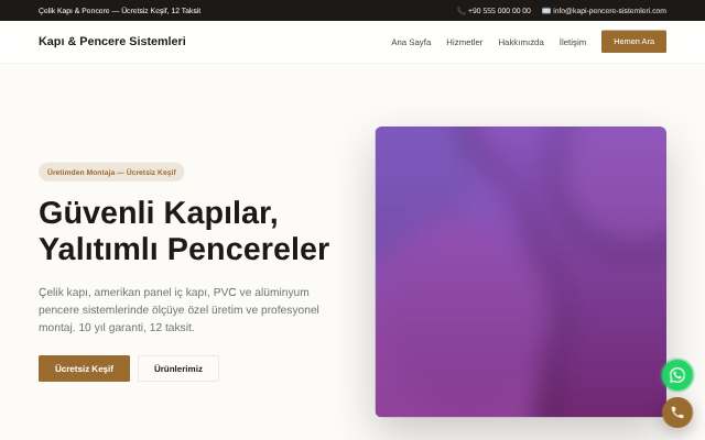 Kapı & Pencere Sistemleri — Zarif Serif
