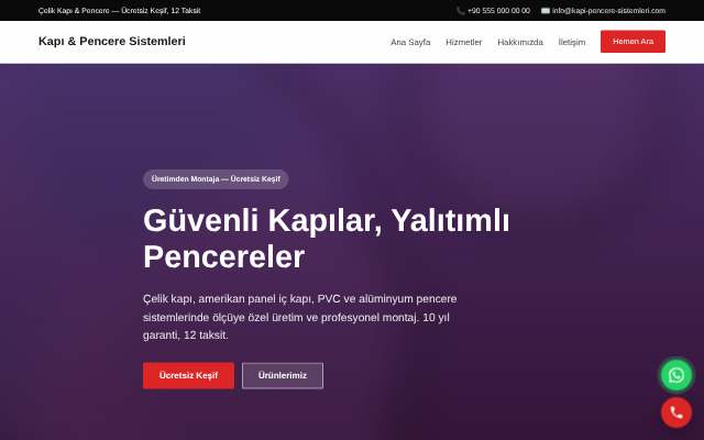 Kapı & Pencere Sistemleri — Cesur Kırmızı