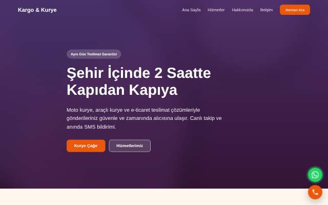 Kargo & Kurye — Sıcak Turuncu