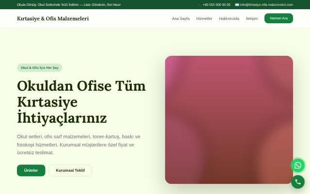 Kırtasiye & Ofis Malzemeleri — Doğal Yeşil