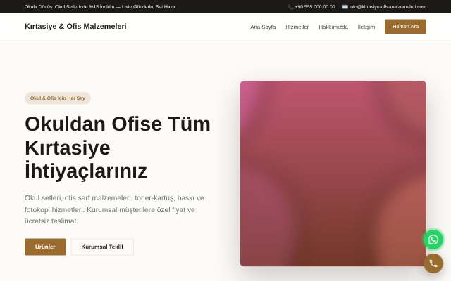 Kırtasiye & Ofis Malzemeleri — Zarif Serif