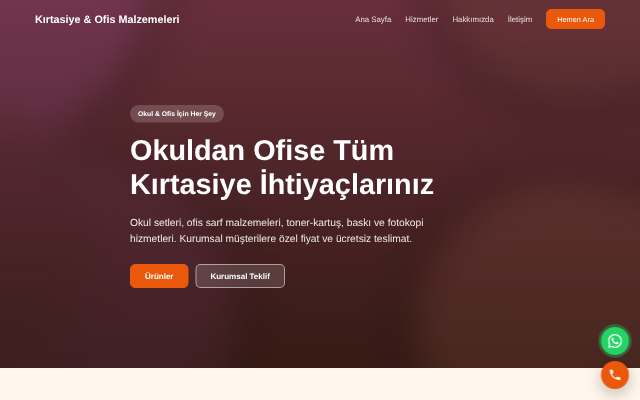 Kırtasiye & Ofis Malzemeleri — Sıcak Turuncu