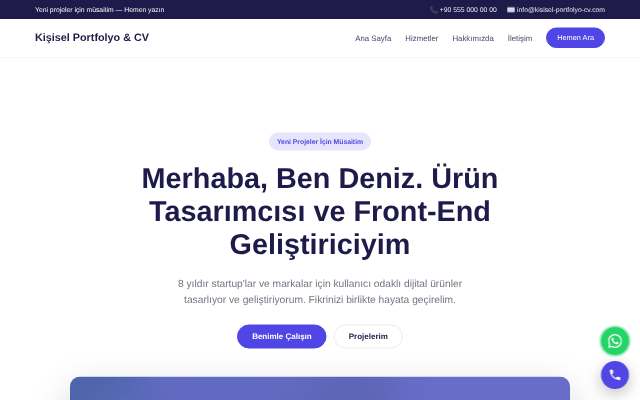 Kişisel Portfolyo & CV — Canlı & Modern