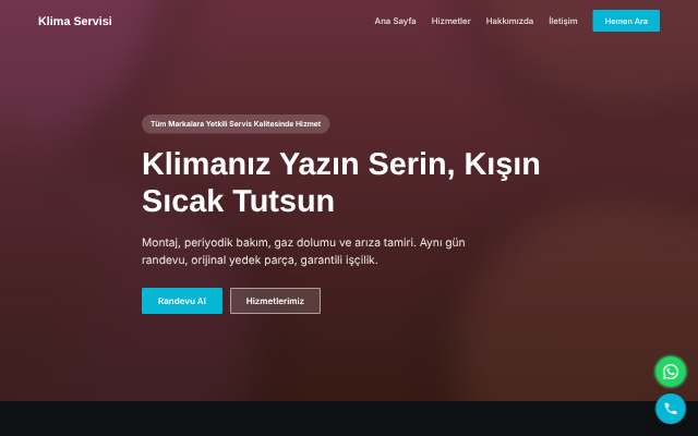 Klima Servisi — Koyu & Güçlü