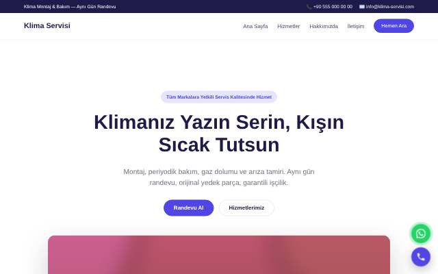 Klima Servisi — Canlı & Modern