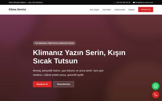 Klima Servisi — Cesur Kırmızı