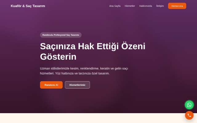 Kuaför & Saç Tasarım — Sıcak Turuncu