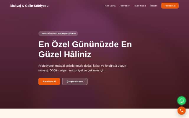 Makyaj & Gelin Stüdyosu — Sıcak Turuncu