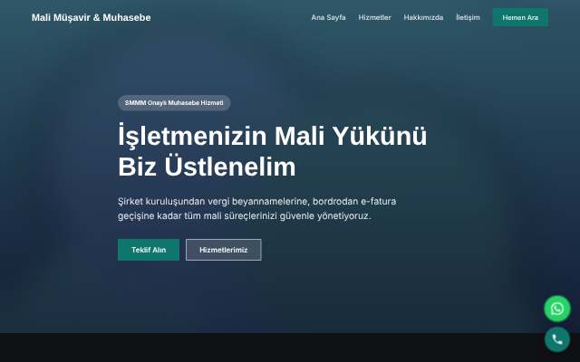 Mali Müşavir & Muhasebe — Koyu & Güçlü