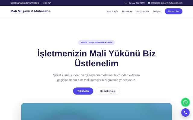 Mali Müşavir & Muhasebe — Canlı & Modern