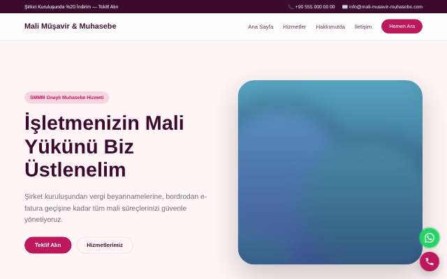 Mali Müşavir & Muhasebe — Yumuşak Pastel