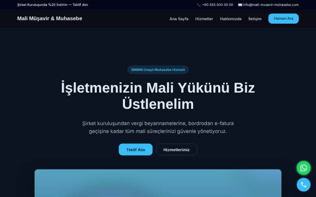 Mali Müşavir & Muhasebe — Gece Mavisi