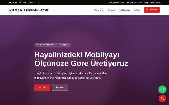 Marangoz & Mobilya Atölyesi — Cesur Kırmızı