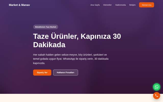Market & Manav — Sıcak Turuncu