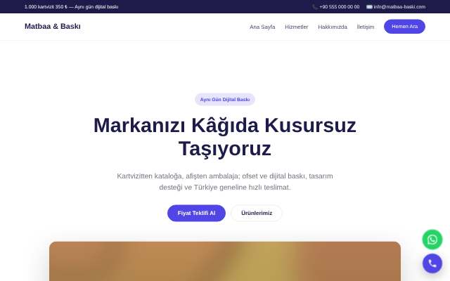 Matbaa & Baskı — Canlı & Modern