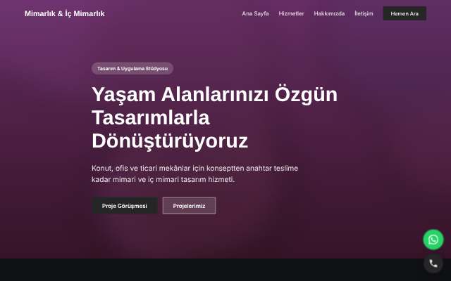 Mimarlık & İç Mimarlık — Koyu & Güçlü