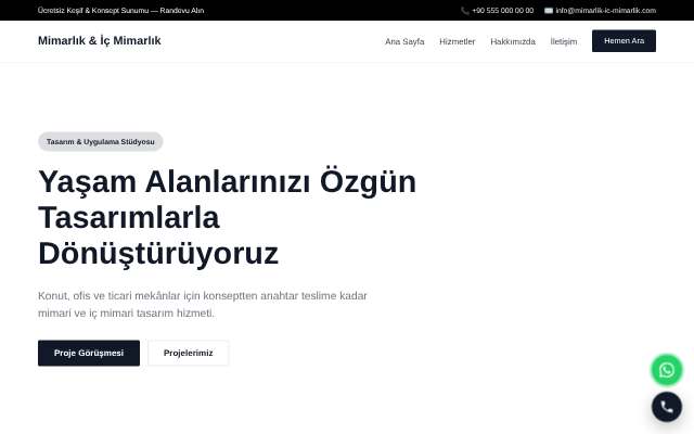 Mimarlık & İç Mimarlık — Minimal Beyaz