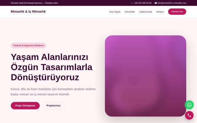 Mimarlık & İç Mimarlık — Yumuşak Pastel